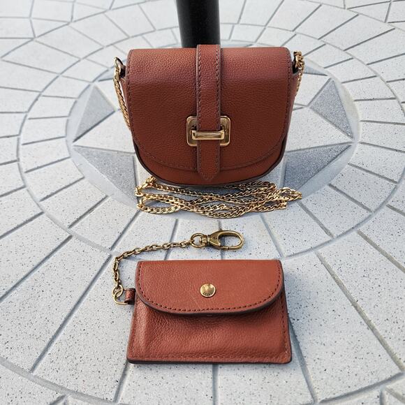 Fossil Emery Genuine Leather Micro Crossbody Bag Wallet Set - Picture 10 of 14